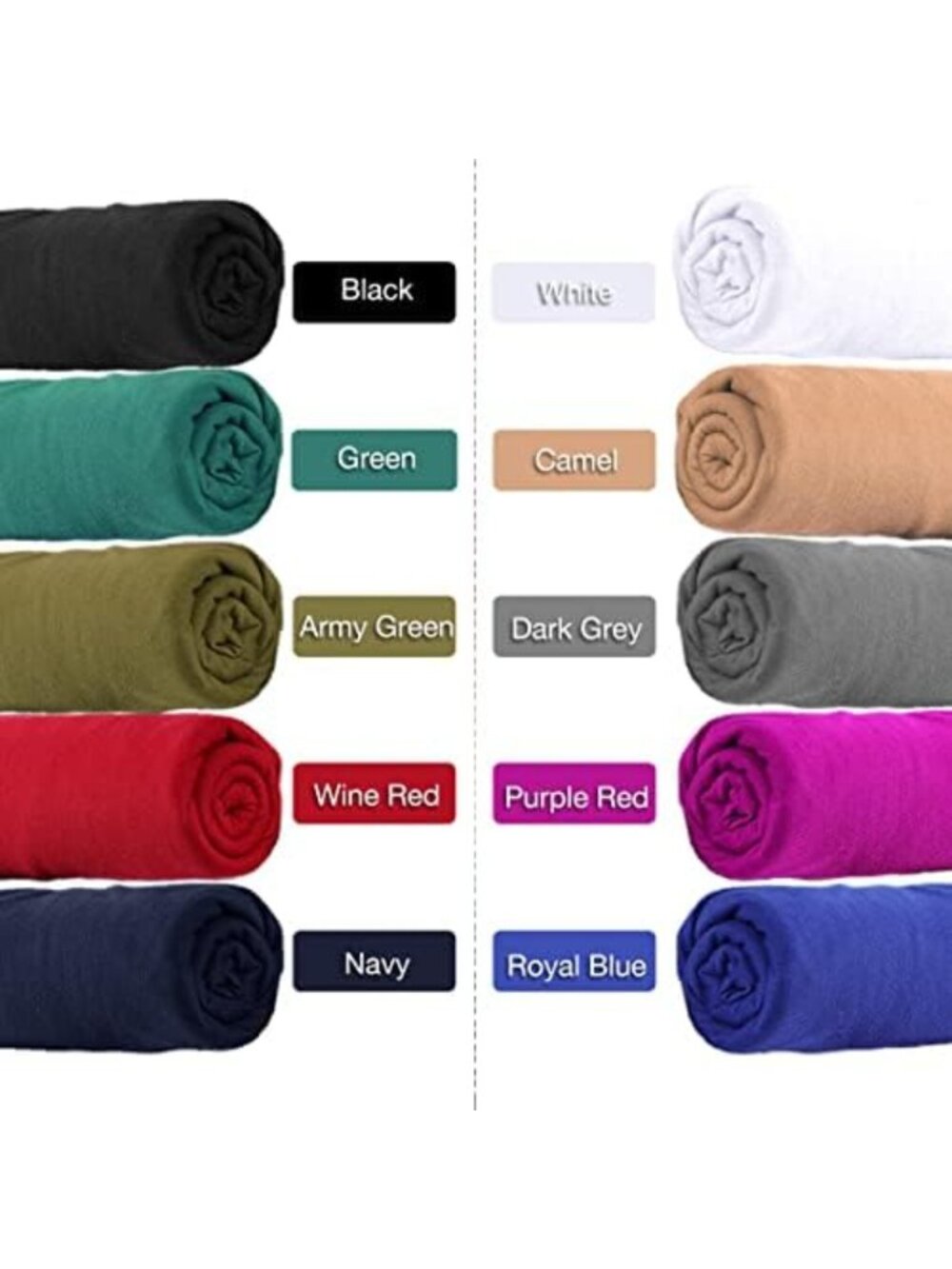 Extra Long Solid Color Stretch Knit Head Wraps - Breathable Turbans for Women - Picture 5 of 6